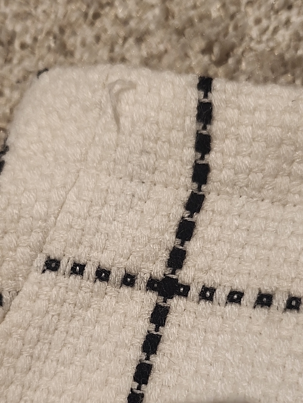 Cream Windowpane Check Mini Skirt - Picture 7 of 8